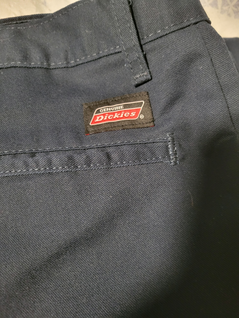 Dickies Navy Blue Work Pants with Logo Patch